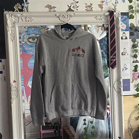 gucci technical grey hoodie|Gucci champion hoodie cheap.